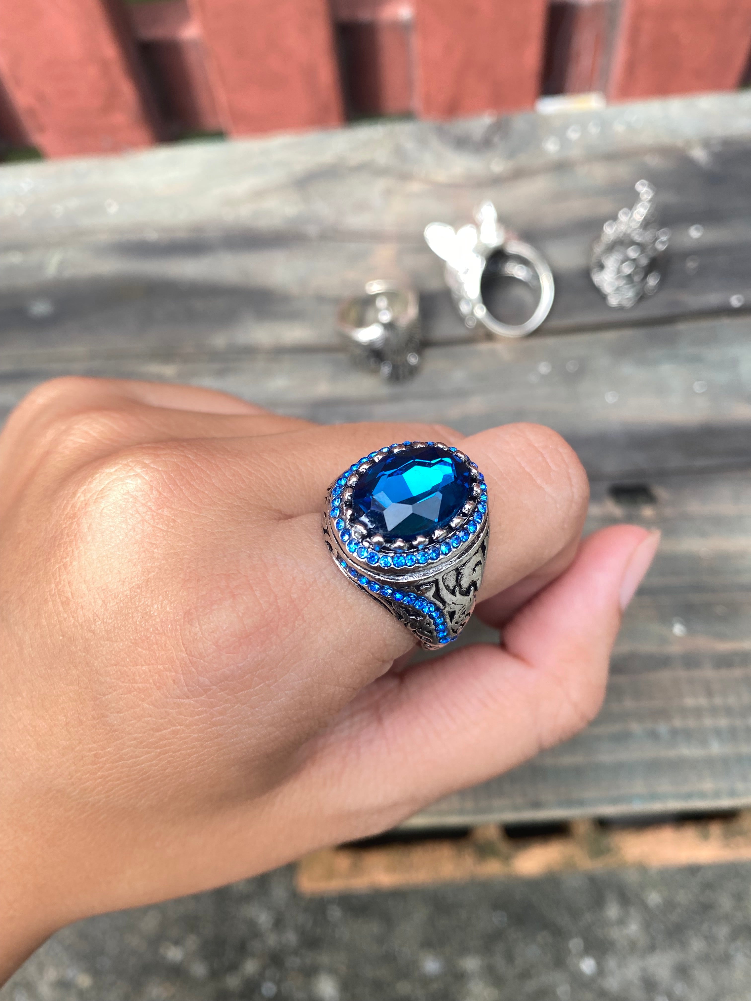 Vintage Blue Aquamarine Ring
