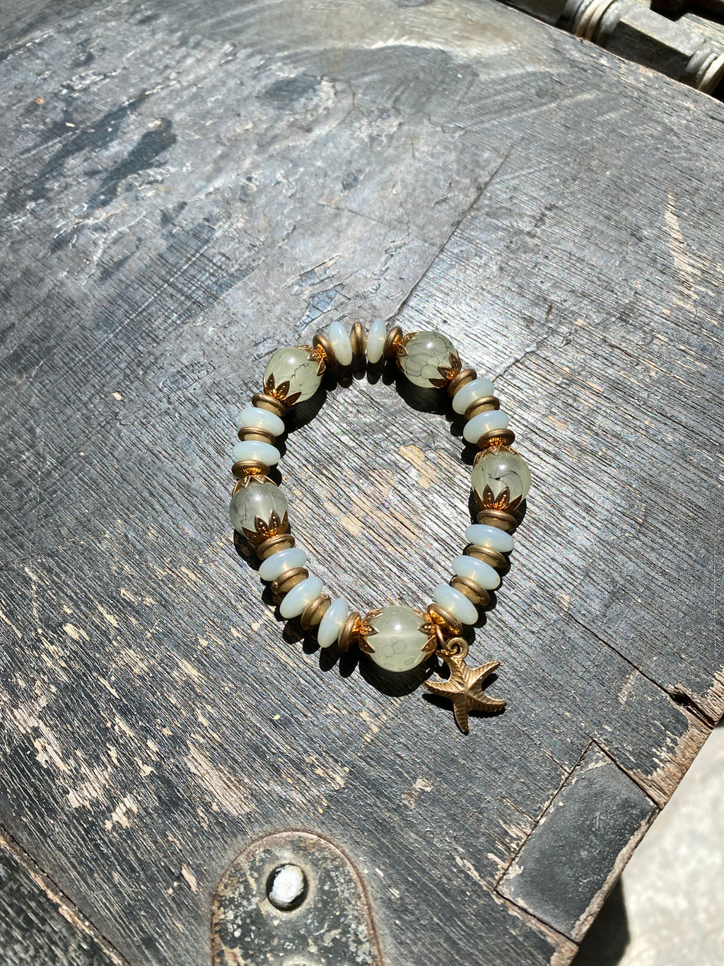 Beaded Bracelet with a starfish charm