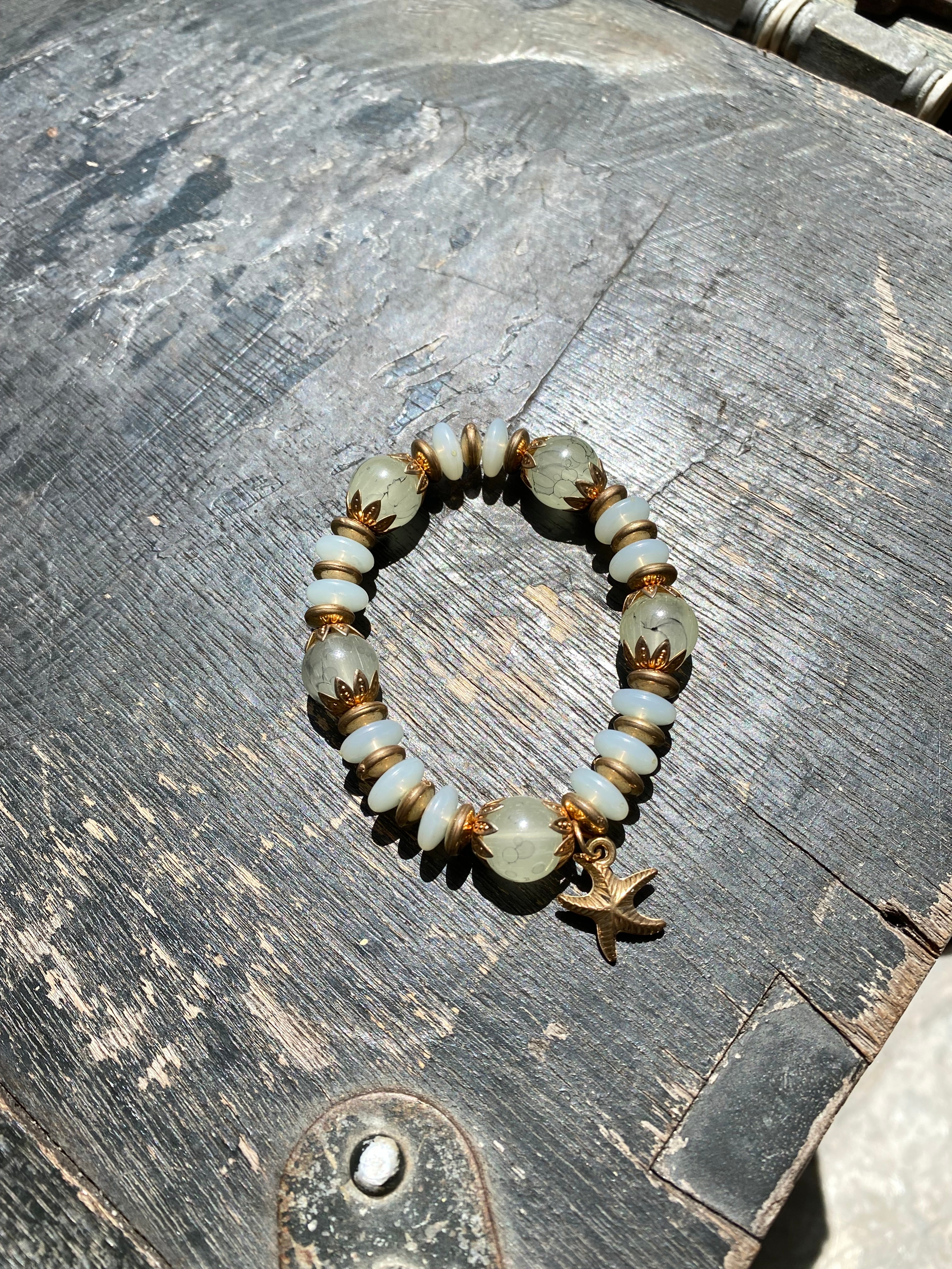 Beaded Bracelet with a starfish charm