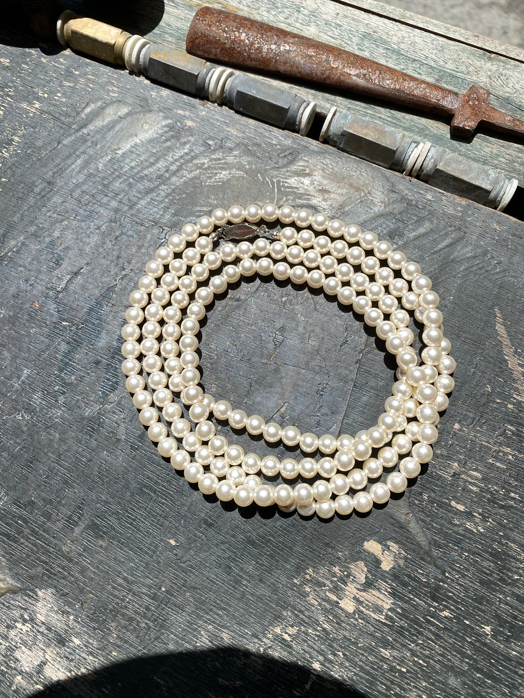 Vintage Glass Pearl Necklace