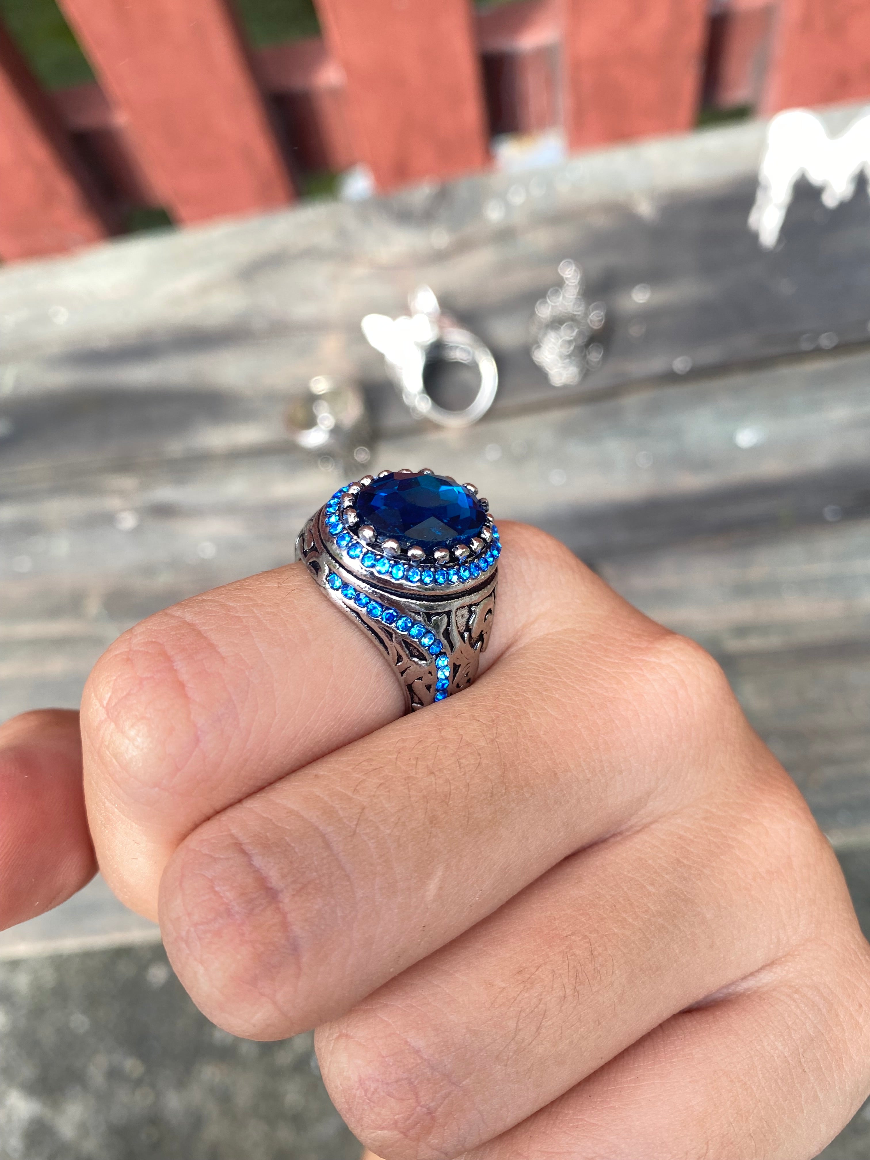 Vintage Blue Aquamarine Ring