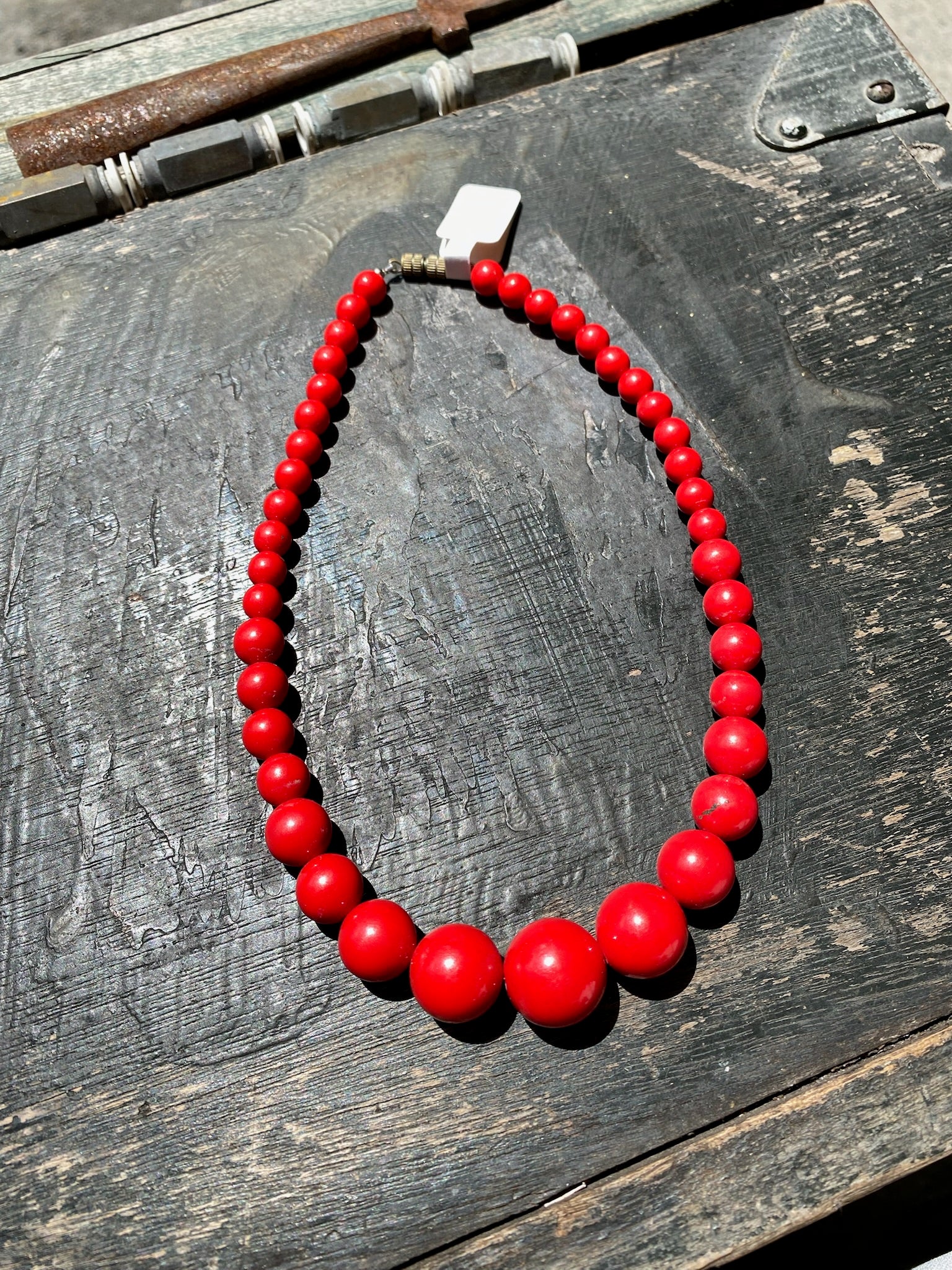 Red Coral Beaded Necklace