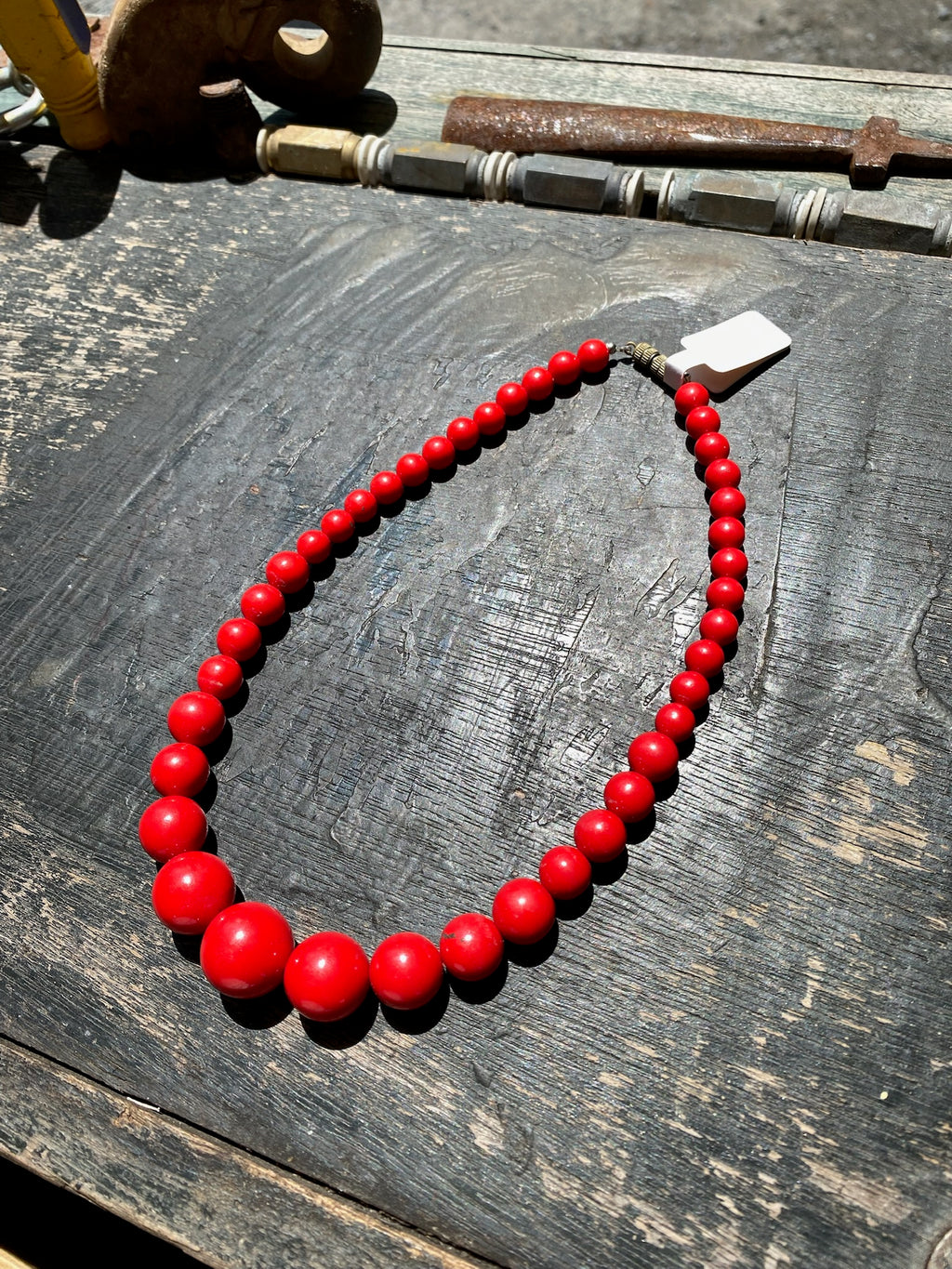 Red Coral Beaded Necklace