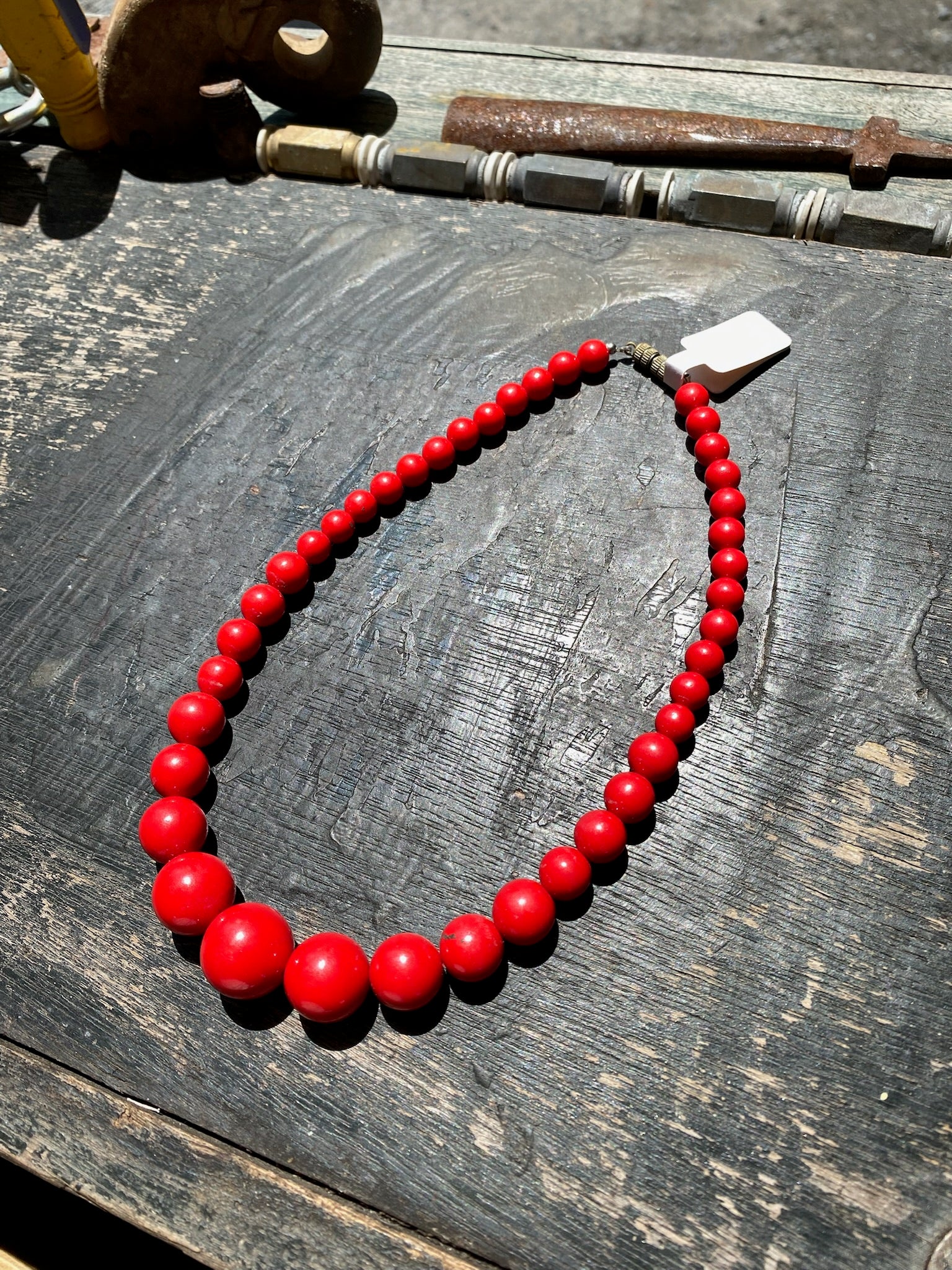 Red Coral Beaded Necklace