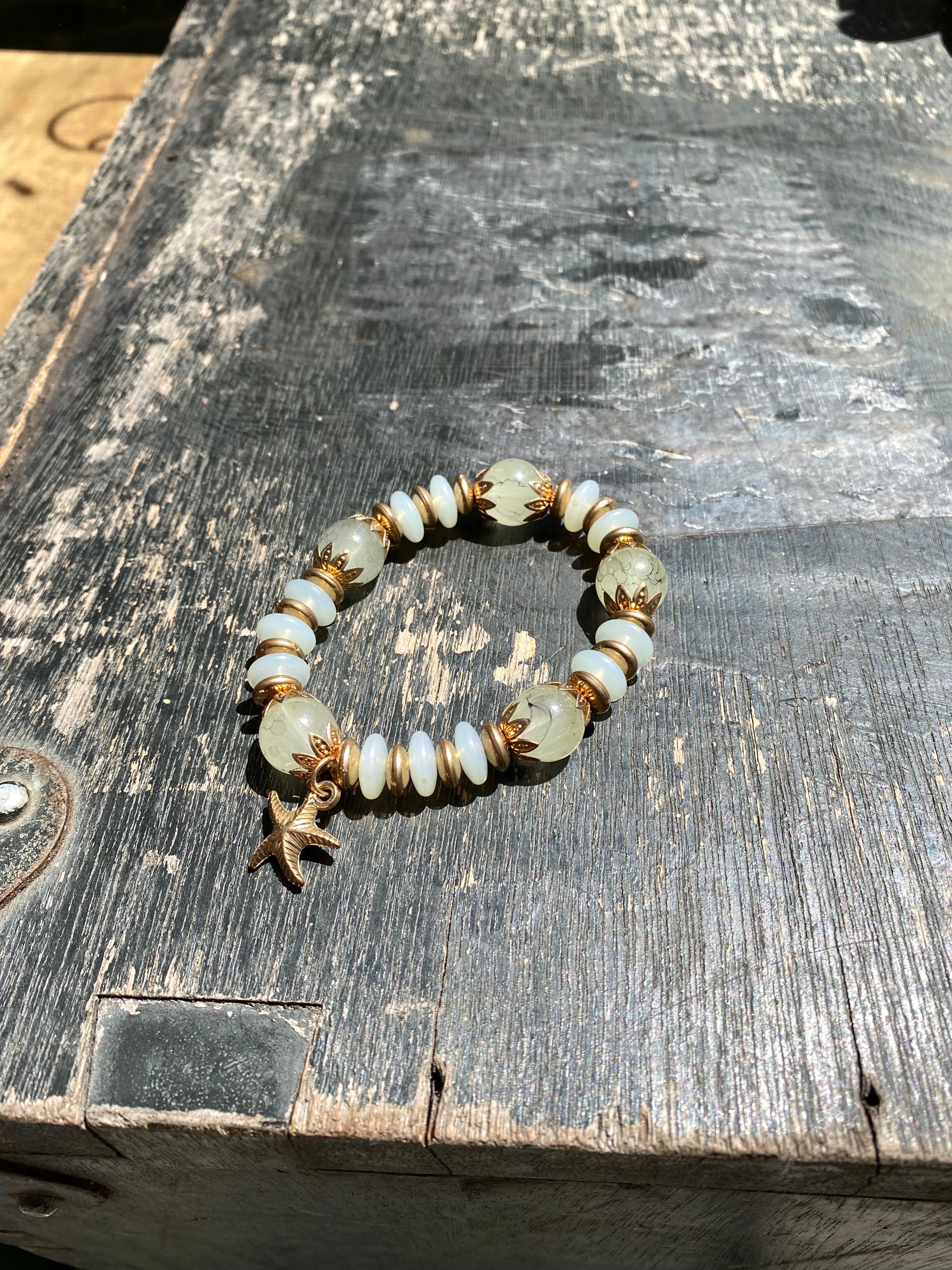 Beaded Bracelet with a starfish charm