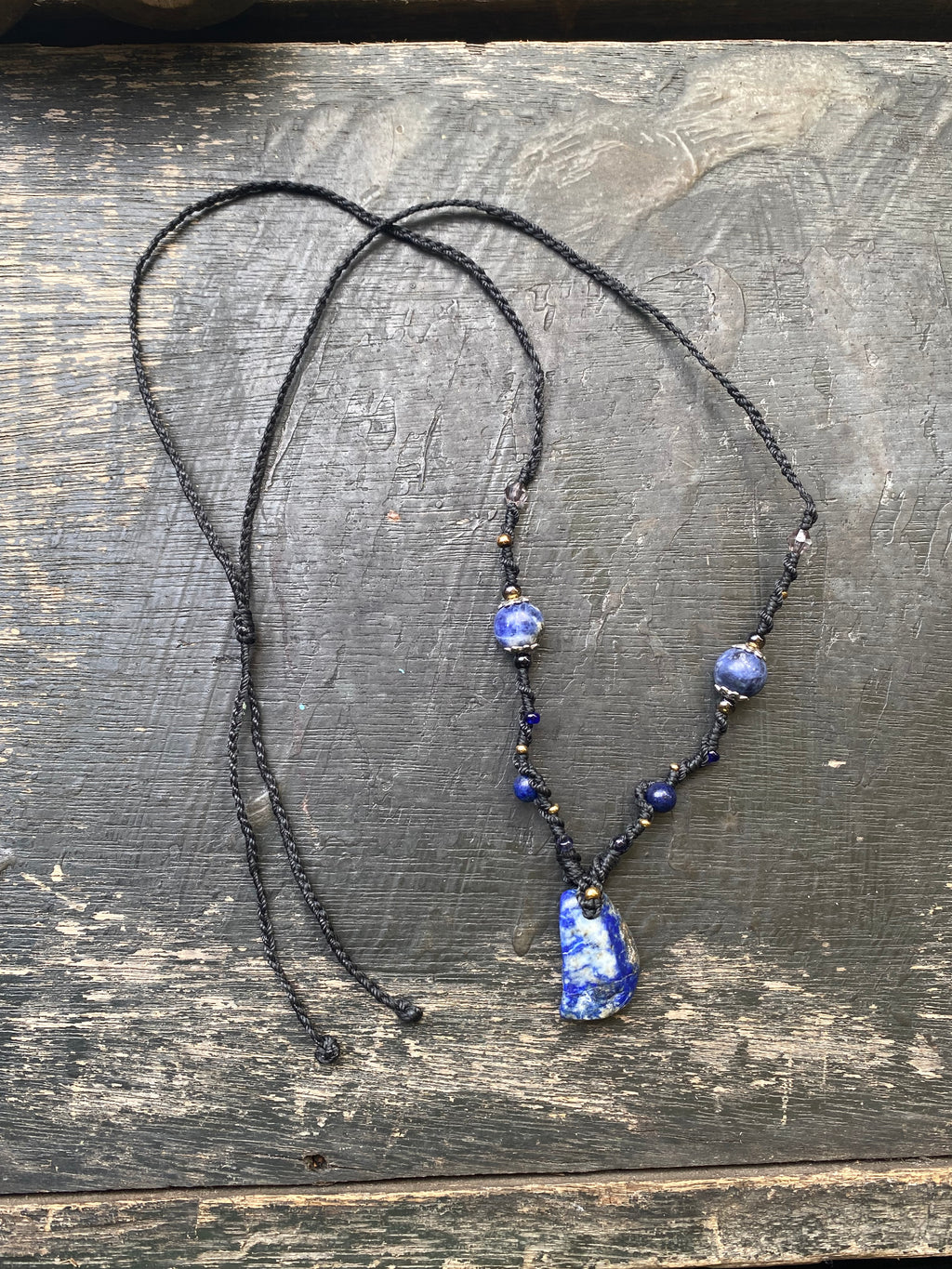 Lapis Lazuli Macrame Necklace