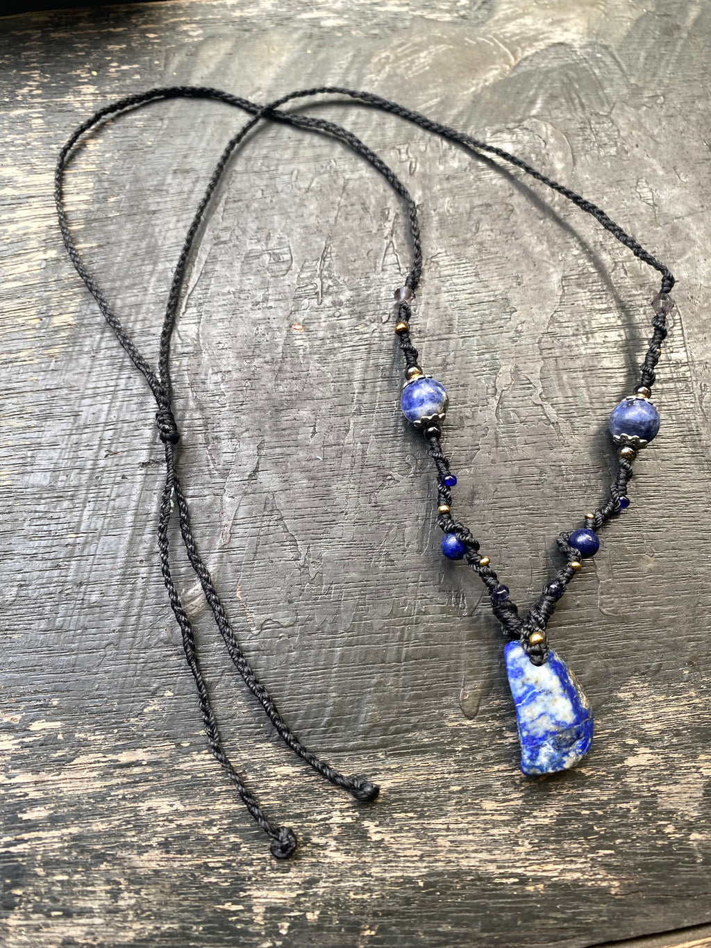 Lapis Lazuli Macrame Necklace
