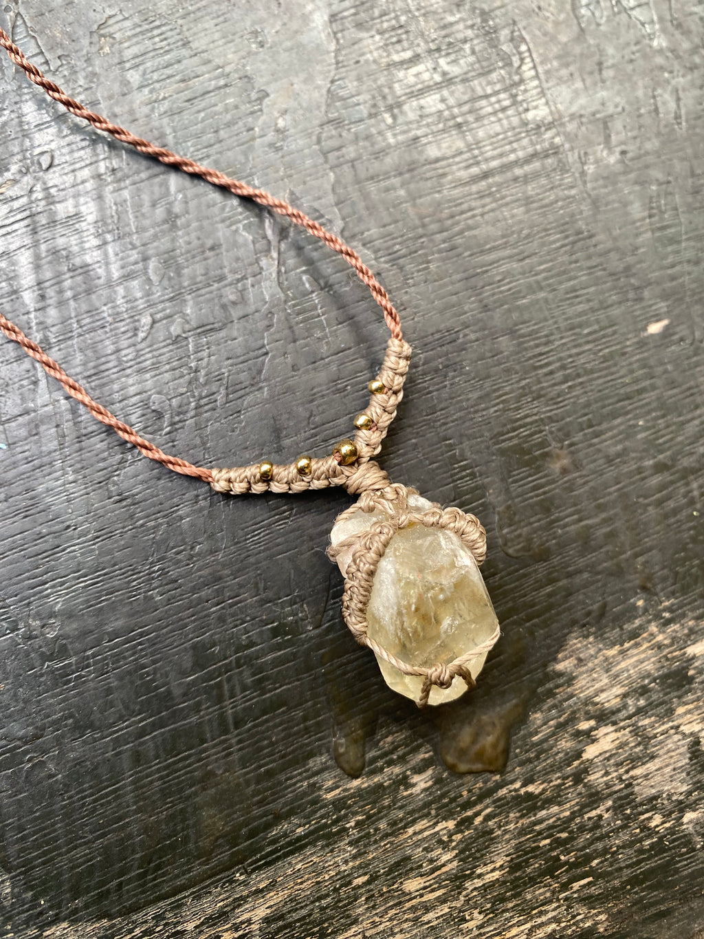 Citrine Macrame Necklace