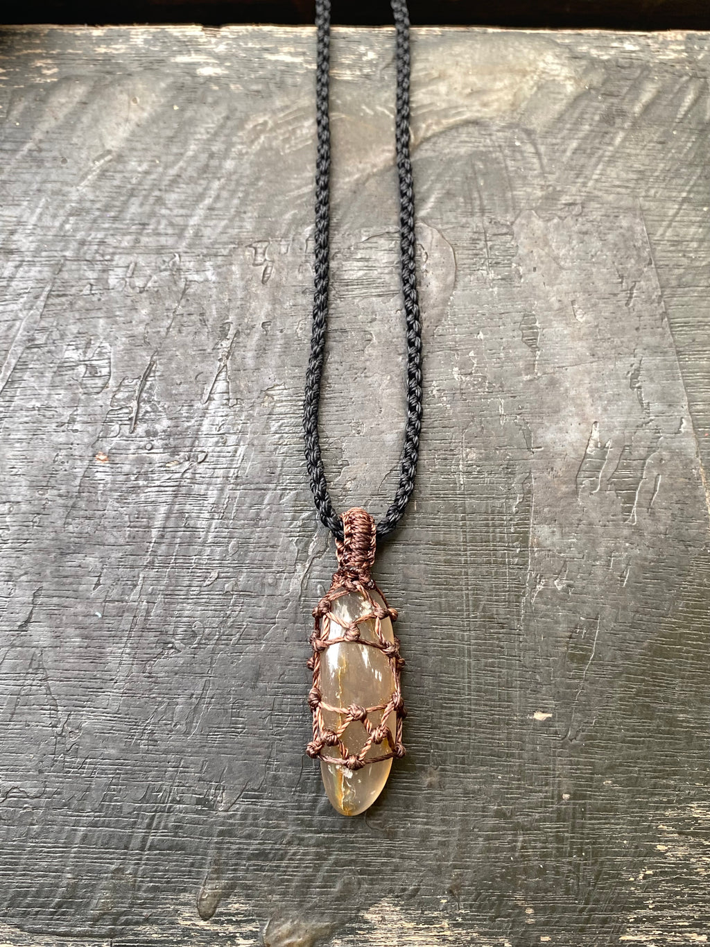 Agate Macrame Necklace