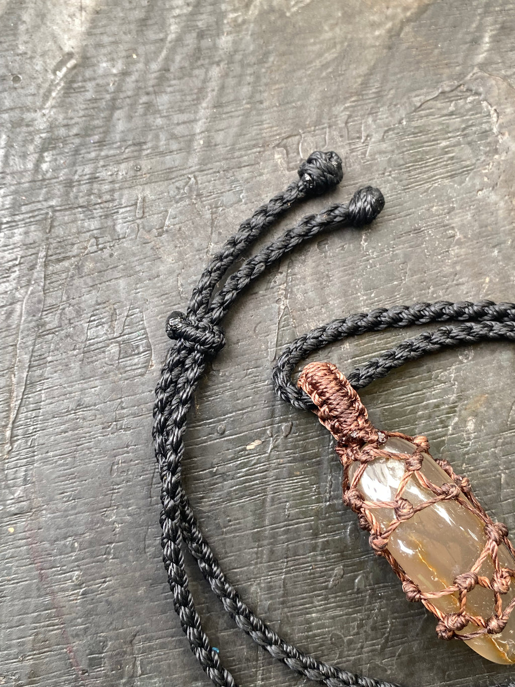 Agate Macrame Necklace